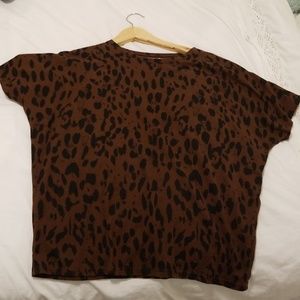 People tree oversized print top organic